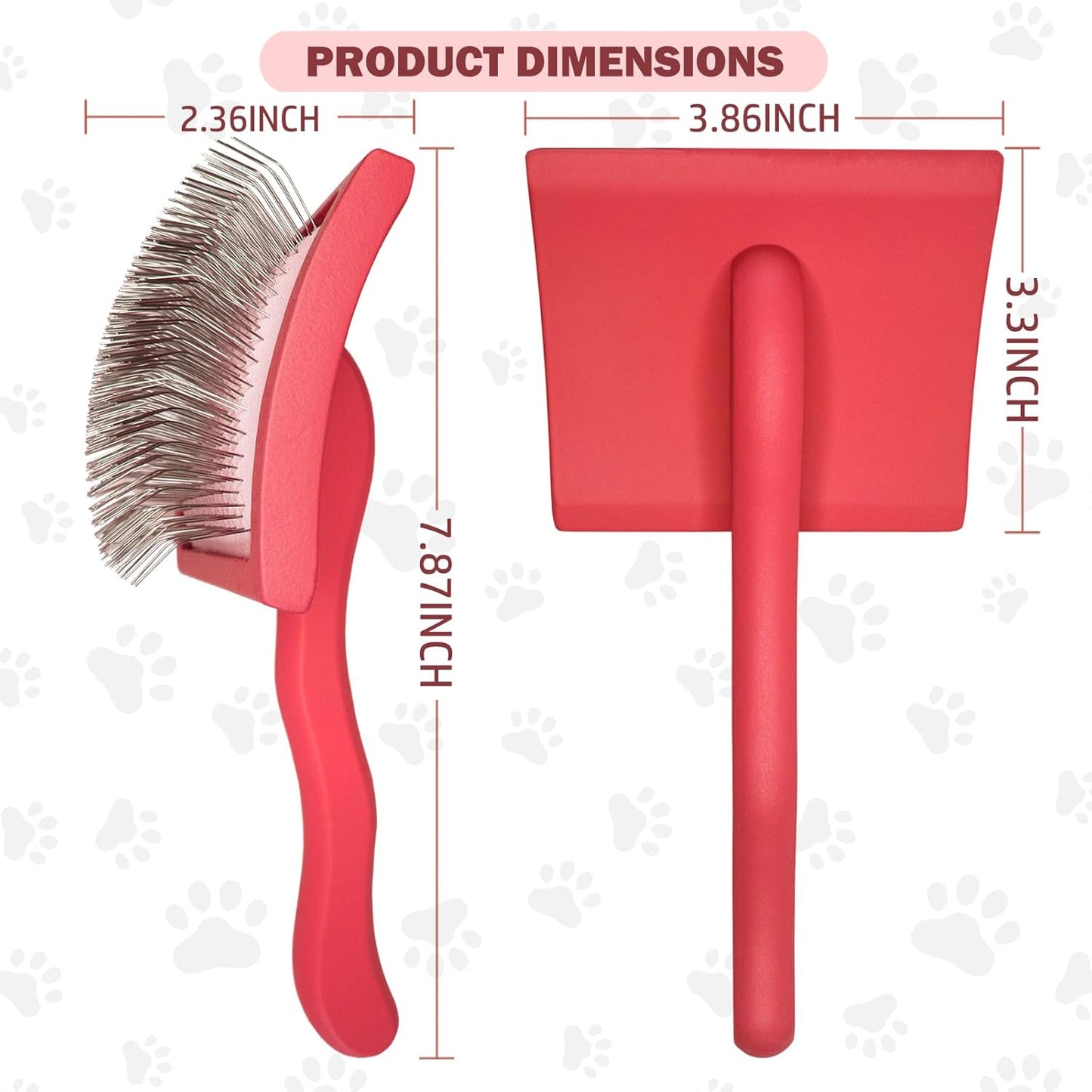 Dog Slicker Brush for Golden Doodle Grooming Kit - Dematting Brushes for Goldendoodles, Labradoodles, Poodles - Pet Hair Brush for Medium & Long Haired Dogs - Large (Red)