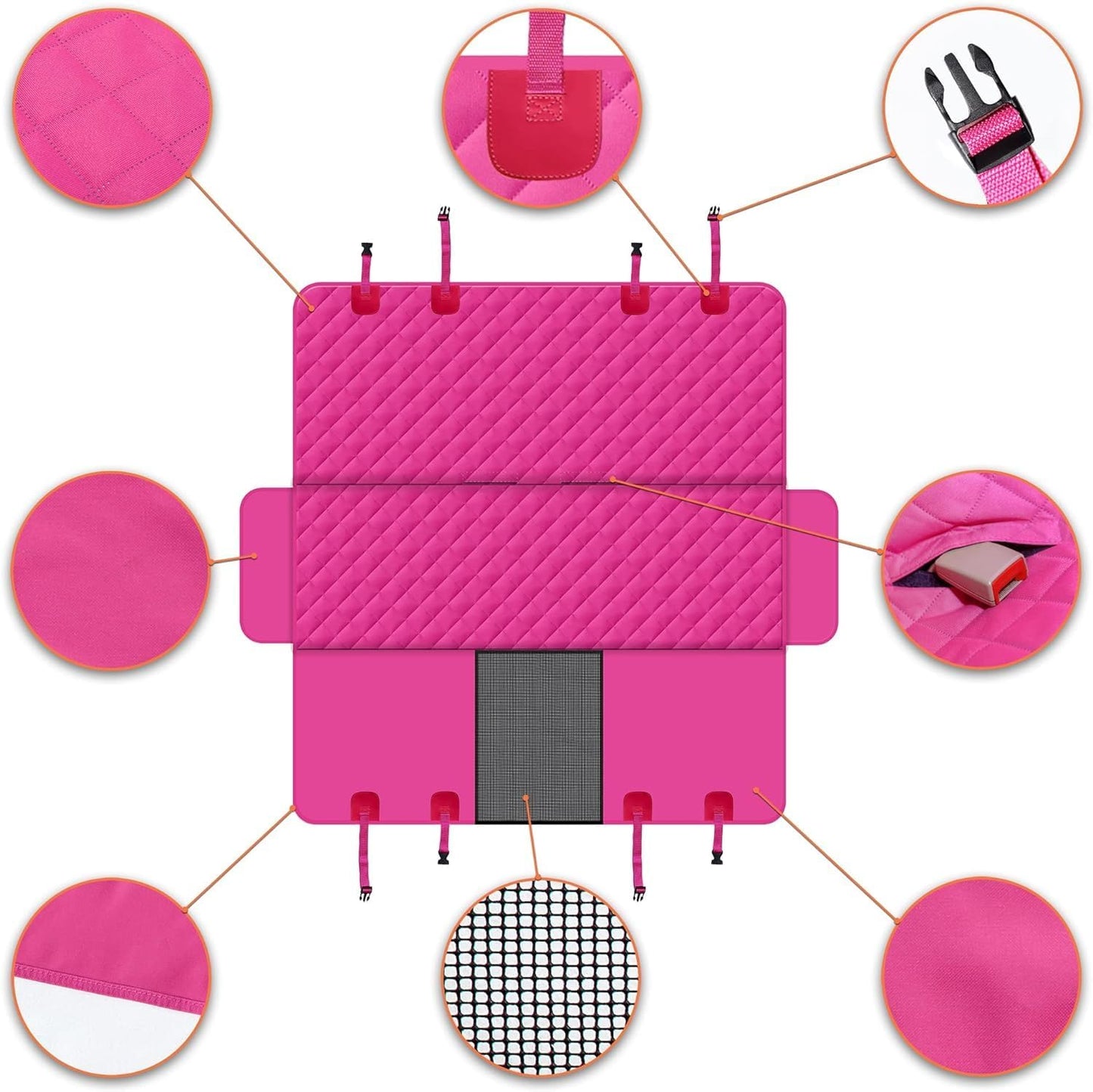 GXT Dog Back Seat Cover Protector for Cars SUV and Trucks with Mesh Window, Scratchproof Nonslip and Waterproof Material