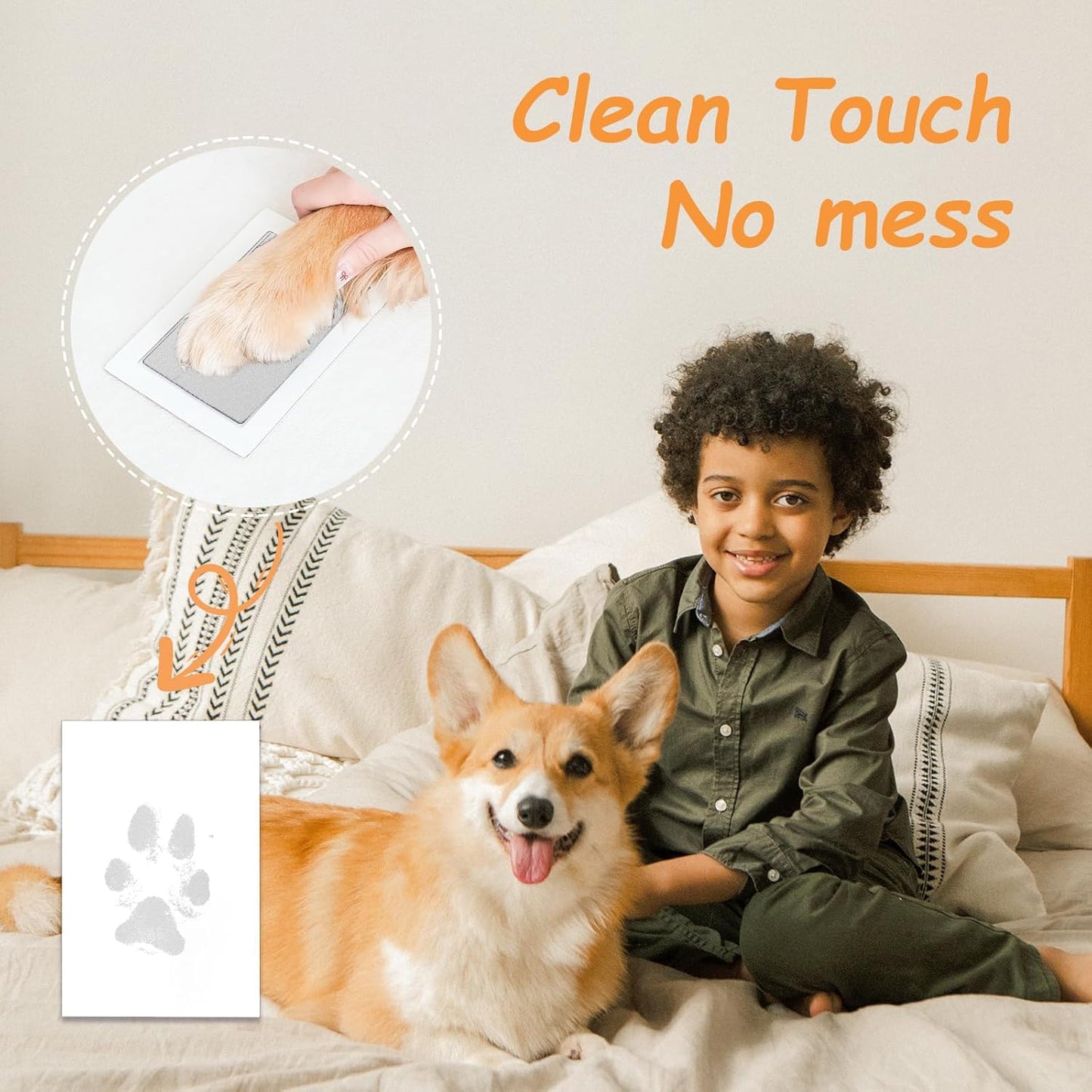 Inkless Paw Print Kit,Dog Paw Print Kit,Dog Nose Print Kit,Clean Touch Ink Pads and Imprint Cards,Pet Paw Print Impression Kit for Dogs Cats Footprint Keepsake