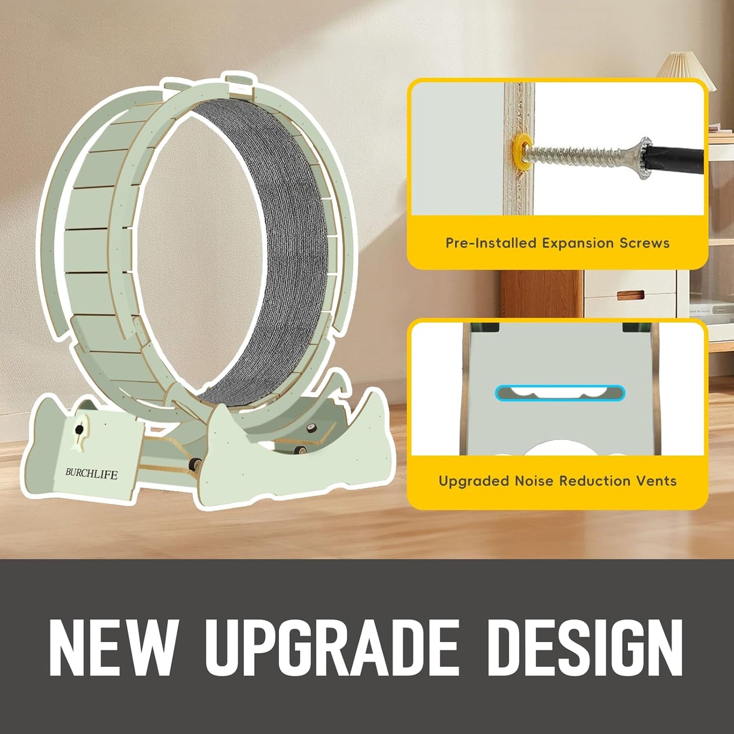 Cat Exercise Wheel 45 Inch Cat Treadmill for Indoor Cats, Running Wheel with Detachable Carpeted Runway, Cats Running Wheel Carpet Suitable for Most Pets Weight Loss and Health (Green, XL)