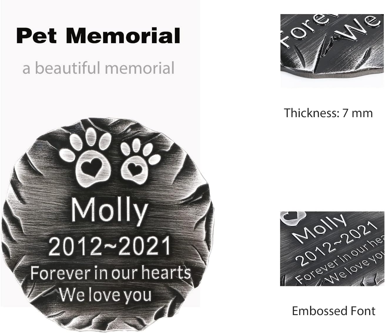 Pet Memorial Stone Cat Dog Pet Memorial Personalized Pet Grave Markers Customized Pet Grave Markers with Pet Name are a Sympathy Gift for The Loss of a Pet (Acrylic)