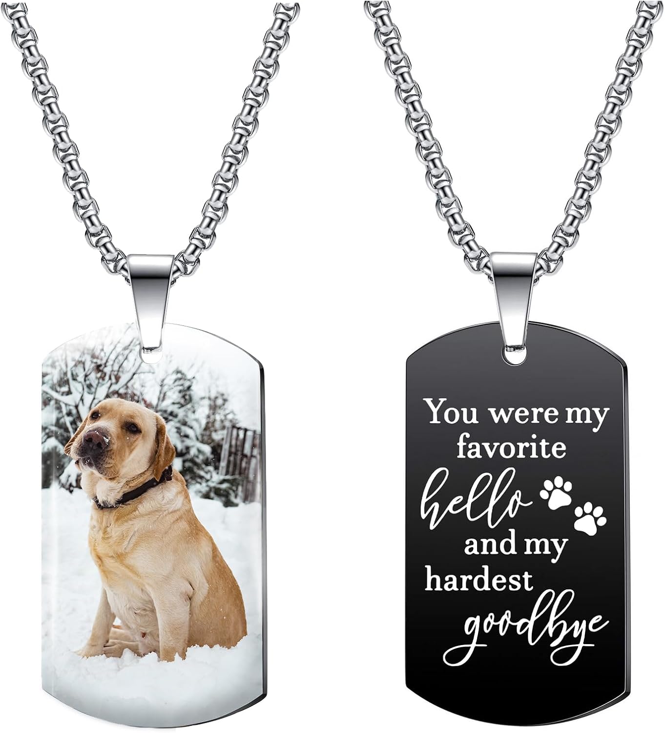 Funnylife Custom Pet Memorial Necklace - Dog Loss Gift - Sympathy for Pet Loss