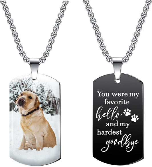 Funnylife Custom Pet Memorial Necklace - Dog Loss Gift - Sympathy for Pet Loss