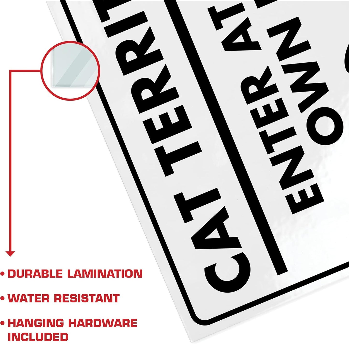 Cat Territory, Enter At Your Own Risk - Funny Cat Sign, Laminated - 8.5" x 11" - Perfect for Home Decor, Gift for Kitty Lovers, Warning Sign - ENVISIONED Signage