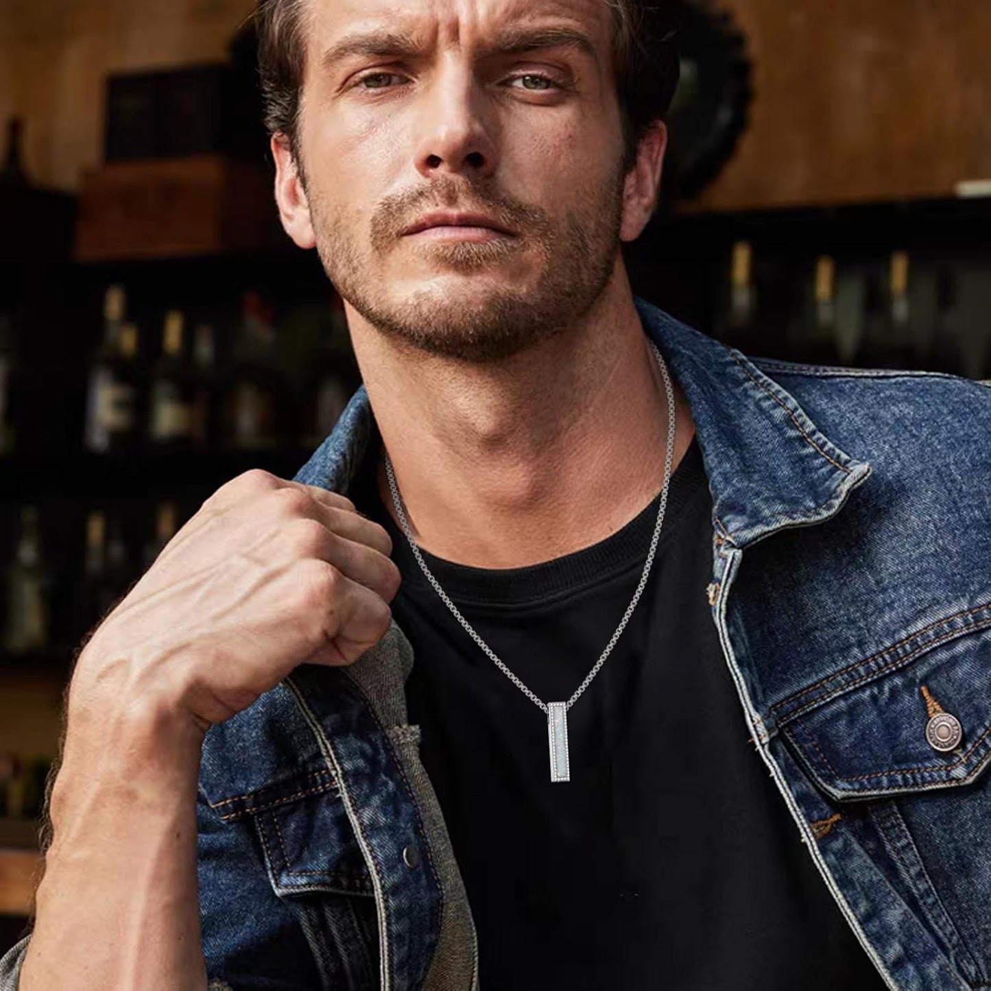 Urn Necklaces for Ashes Sterling Silver 3D Vertical Bar Memorial Pendant for Loved Ones Keepsake Cremation Jewelry Gifts for Women Men