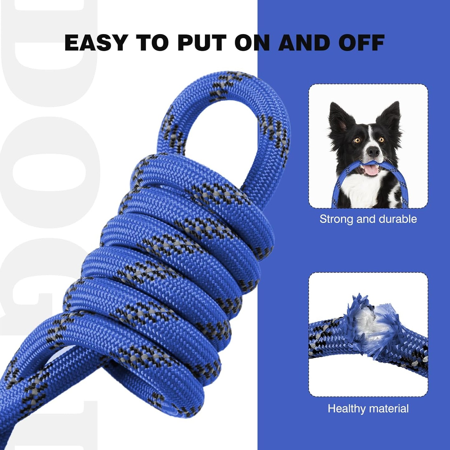 lynxking Slip Lead Dog Leash Reflective, Heavy Duty Comfortable Strong Rope for Large Medium Small Dogs No Pull Pet Training (Blue, Small 3/8in x 6ft-Slip Lead)