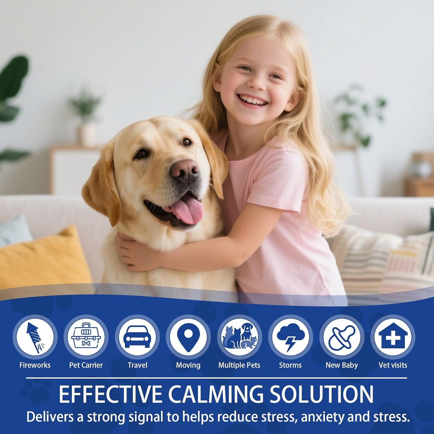 Dog Pheromone Calming Diffuser: Relaxing Pheromone Diffuser for Dogs Relief Stress Anxiety Fighting Scratching Barking, Dog Calming Pheromone Diffuser Kit with 2 Plug in Diffuser+4 Refill 48ml (6in1)
