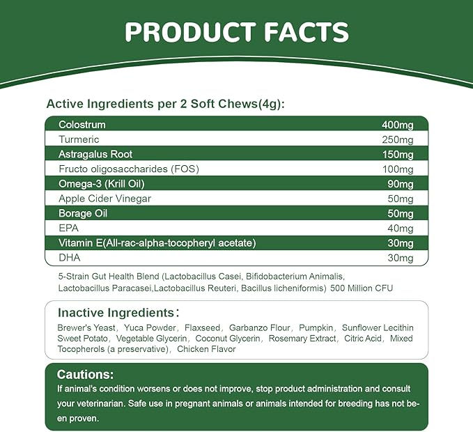 Dog Allergy Relief Chews, Dog Itch Relief Chews for Large Dogs Paw Licking Itchy Skin, Probiotics with Turmeric Astragalus Omega-3 for Seasonal Allergies Coat Immune Supplement-300ct