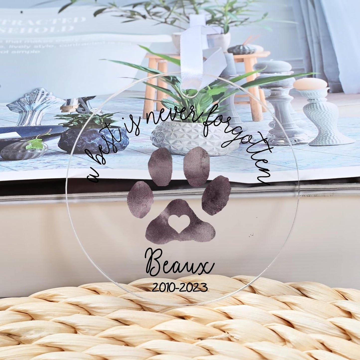 Pet Memorial Christmas Ornaments, Touber Personalized Pet Memorial Ornament, Pet Keepsake Ornament, Pet Loss Gifts, Pet Memorial Gifts, Loss of Pet Sympathy Gifts - Acrylic