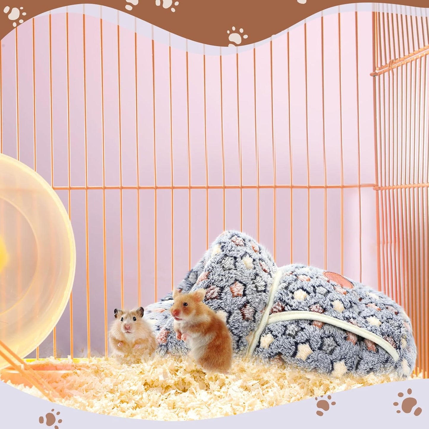 Wenqik 2 Pcs Guinea Pig Hideouts Washable Bunny Bedding Cuddle Warm Small Pet Sack Supplies Portable Pet Carrier Cage Nest Guinea Pig Accessories for Cage(Blue, Khaki,Star)