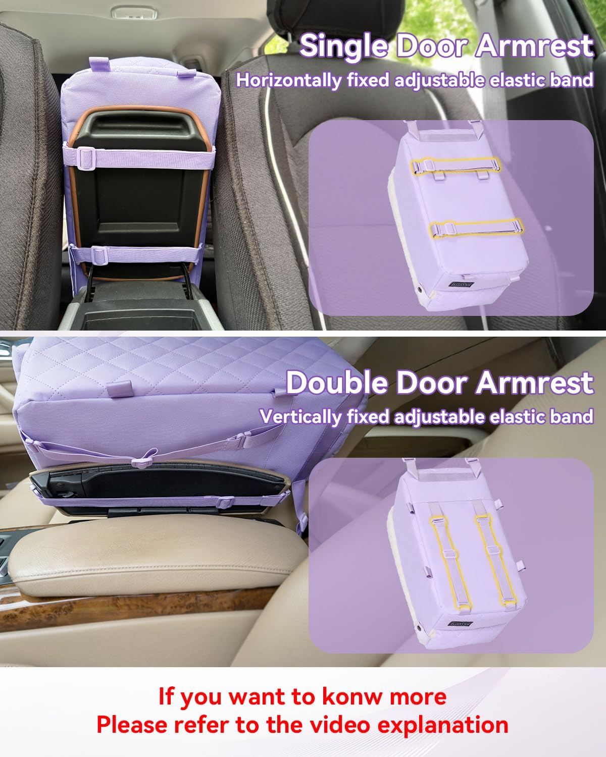 PETSFIT Cat Car Seat with Safe Protection Hooks, Center Console Dog Car Seat with Upgraded Safety Tethers, Washable Cushion, Dog Car Seats for Small Dogs Up to 8 Lbs (Purple)