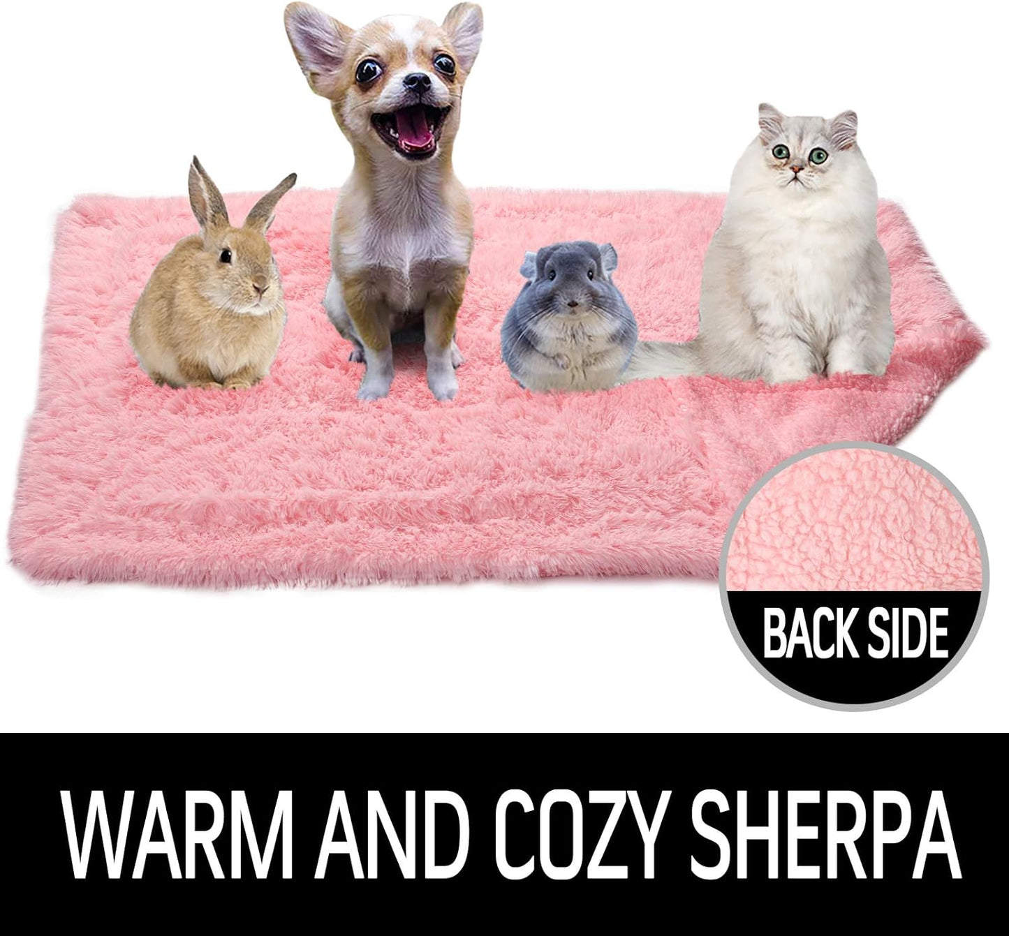 LOCHAS Luxury Fluffy Dog Blanket, Extra Soft and Warm Sherpa Fleece Pet Blankets for Dogs Cats, Plush Furry Faux Fur Puppy Throw Cover, 20''x30'' Pink