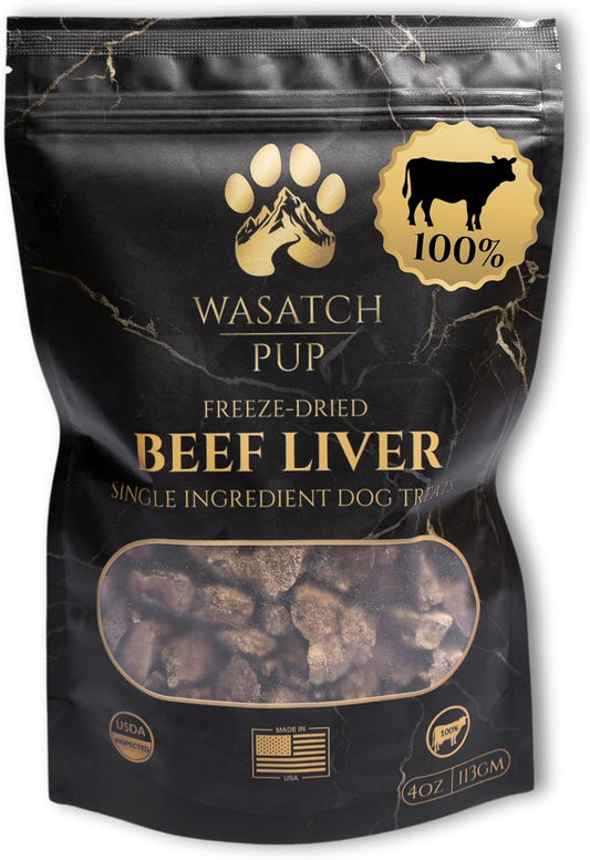 Beef Liver Dog Treats | All Natural Freeze Dried Dog Treat for Dogs & Puppies - Made from Raw Single Ingredient, High Protein Pet Training Treats | USDA Approved & Made in The USA - 4 Oz