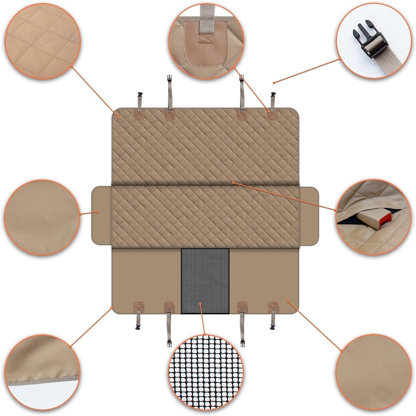 GXT Dog Back Seat Cover Protector for Cars SUV and Trucks with Mesh Window, Scratchproof Nonslip and Waterproof Material