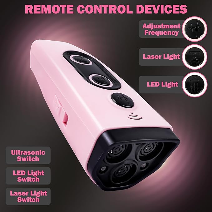 Anti Barking Device for Dogs, 3X Ultrasonic Dog Bark Deterrent Devices to Stop Own or Neighbor's Dog Barking, 5 Modes 35FT Range, Safe for Dogs Training, Bark Control Indoor Outdoor, Pink