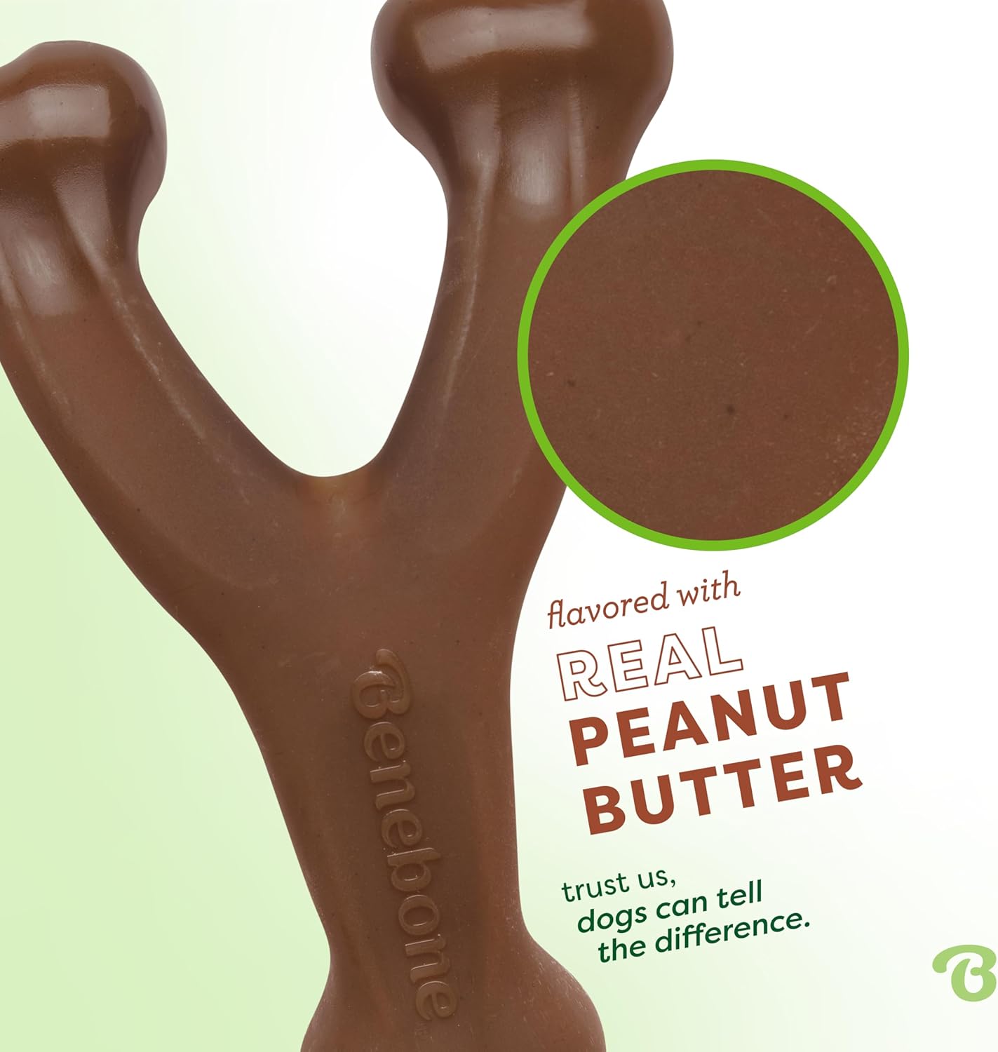 Benebone Wishbone Durable Dog Chew Toy for Aggressive Chewers, Real Peanut, Made in USA, Giant