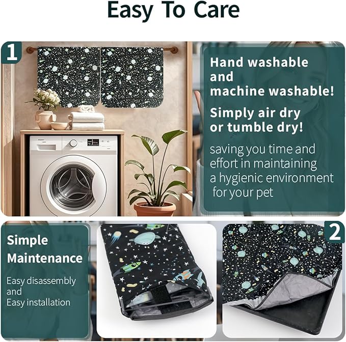 YKD Ferret Cage Liners for Ferret Nation & Critter Nation Cages, Waterproof Chinchilla Cage Accessories, Washable Bedding, for Ferrets, Chinchillas, Rats, Fancy Rat, Small Furry Pet (Double Unit Set)