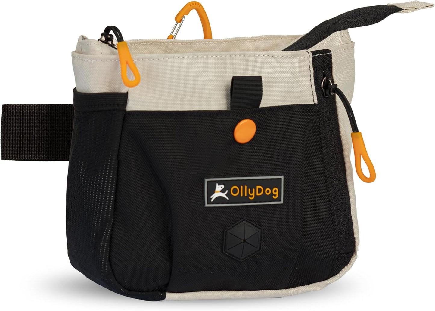 OllyDog Backcountry Day Bag | Hands-Free Dog Training Treat Pouch | Fanny/Hip Pack with Zipper Closure & Built-in Poop Bag Dispenser | Removable Waist Clip (Bluff)