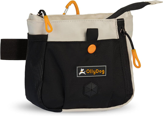 OllyDog Backcountry Day Bag | Hands-Free Dog Training Treat Pouch | Fanny/Hip Pack with Zipper Closure & Built-in Poop Bag Dispenser | Removable Waist Clip (Bluff)