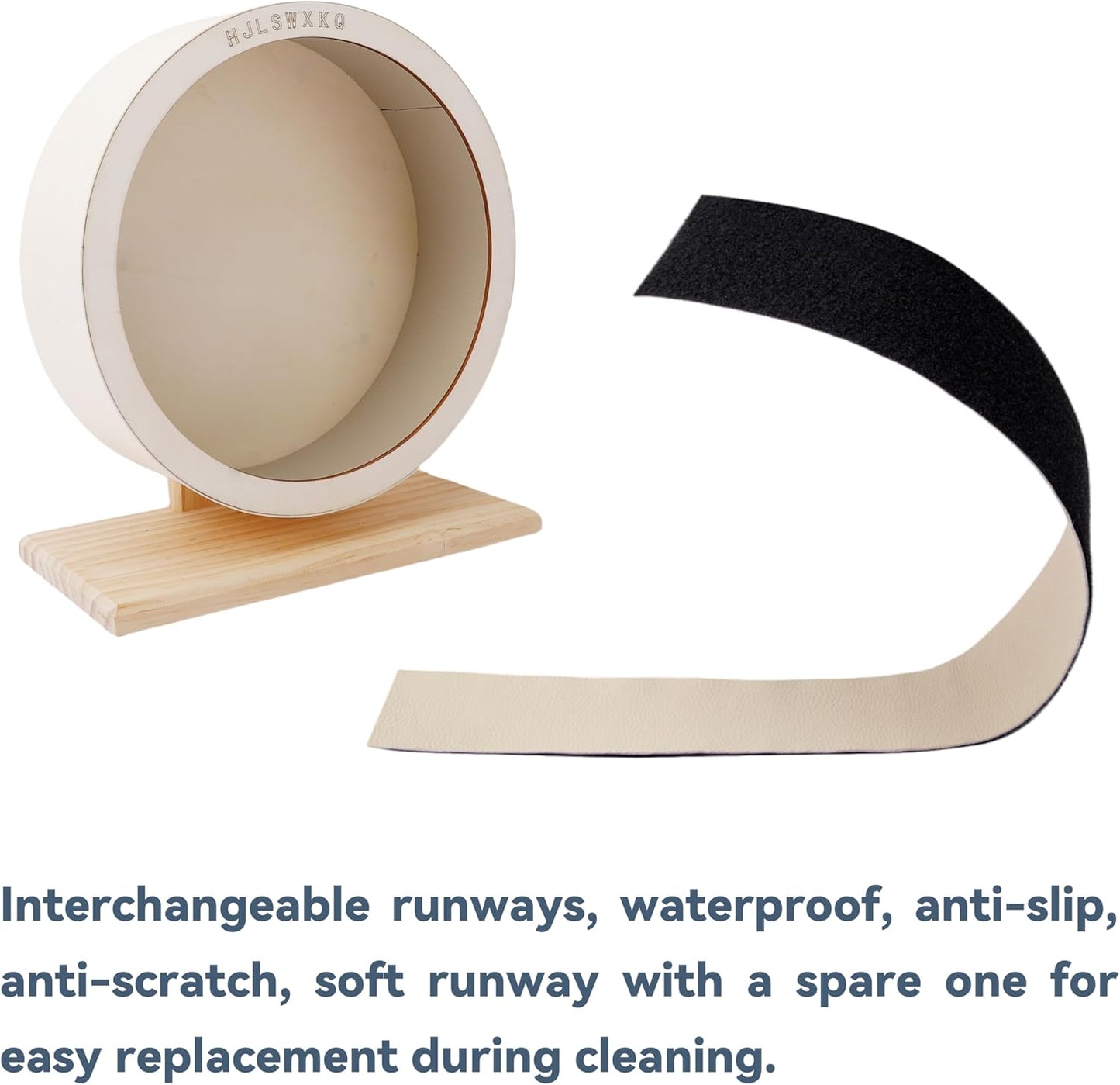 Hamster Silent Exercise Wheel – Wooden Hamster Wheel with Removable Washable Track, Quiet Wheel for Gerbils, Mice, Small Pets – Prevents Boredom Depression（L）