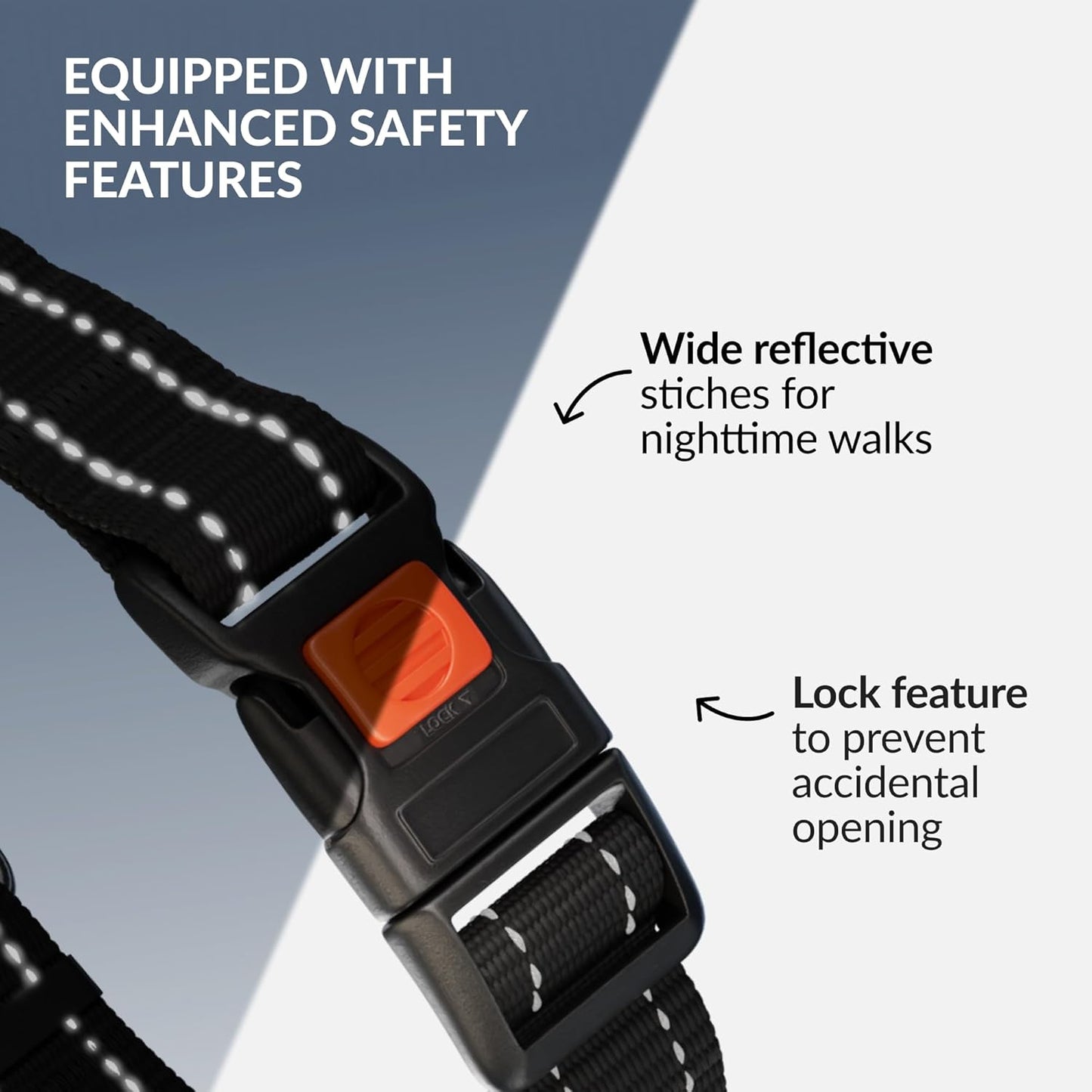 CollarDirect Martingale Dog Collar with Stainless Steel Chain and Quick Release Buckle - Reflective Collar for Large, Medium, Small Dogs - Black, Medium (Neck Size 14"-17")