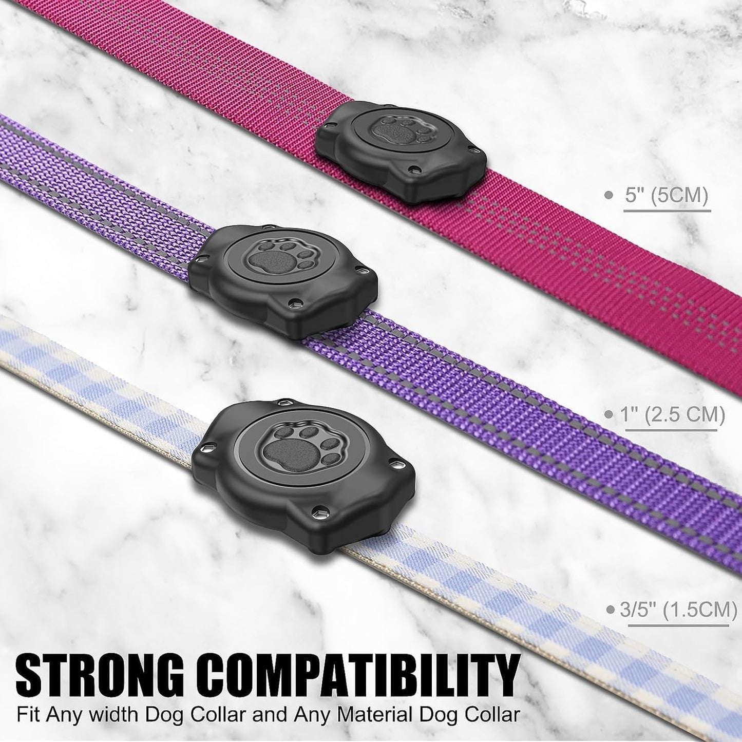 AirTag Dog Collar Holder(4 Pack), 100% Waterproof Air Tag Mount, Pet AirTag Holder for Dogs & Cat Collars, Ultra-Durable Dog Collar AirTag Holder - Fits All Width Collars
