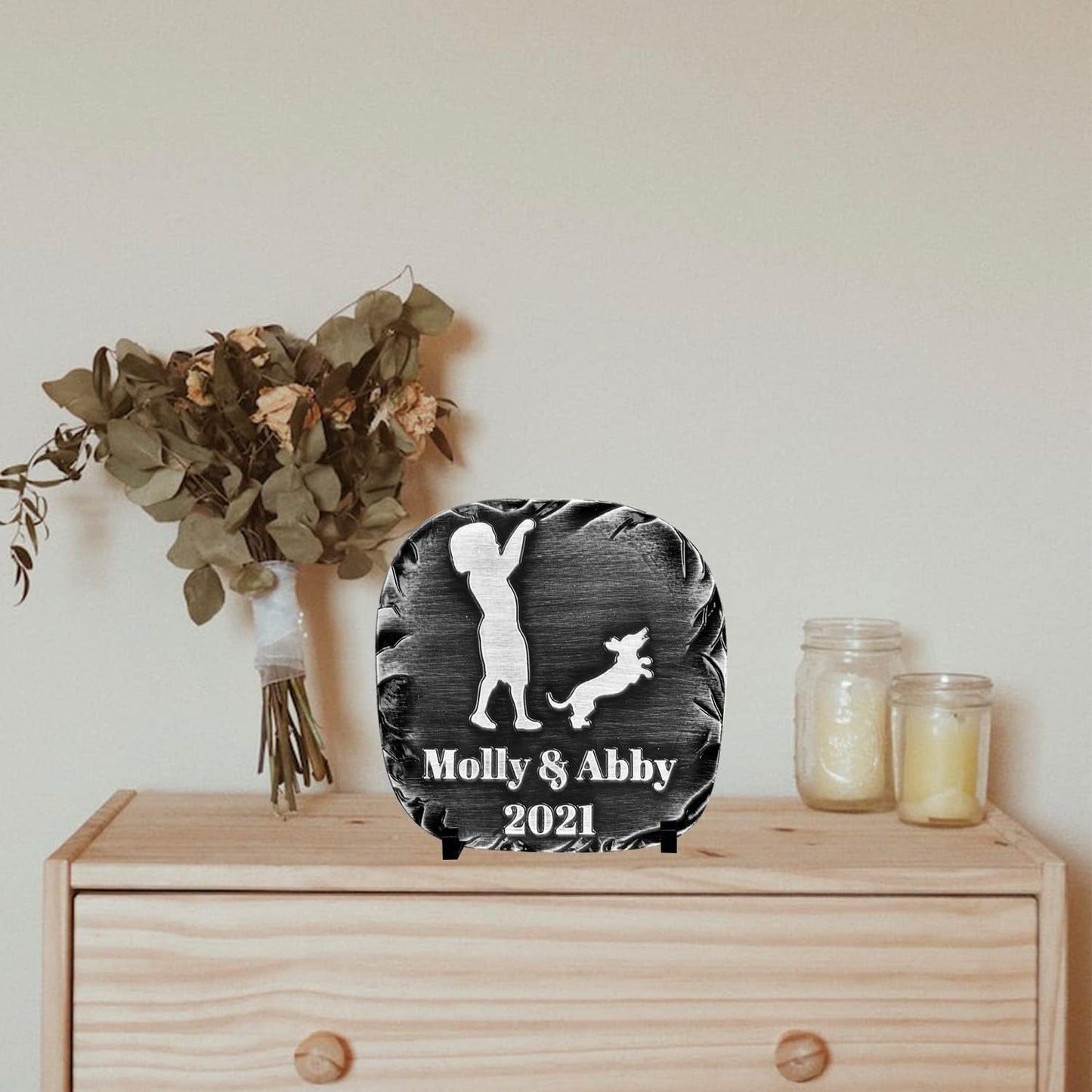 Pet Memorial Stone Cat Dog Pet Memorial Personalized Pet Grave Markers Customized Pet Grave Markers with Pet Name are a Sympathy Gift for The Loss of a Pet (Acrylic)