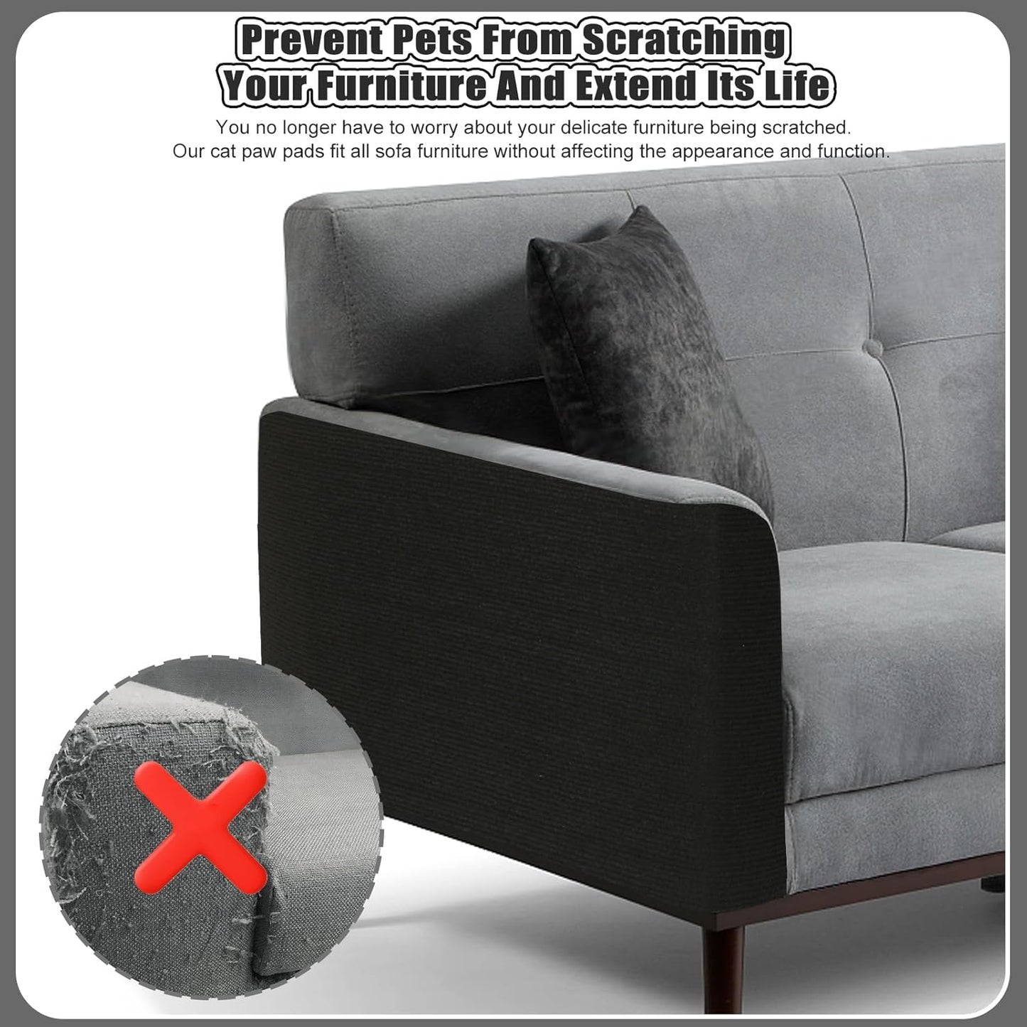 Large 118.1"x15.8" Cat Scratching Mat - Carpet with Self-Adhesive Trimmable-Adhesive Carpet, Cat Scratch Furniture Protector Replacement for Cat Tree Shelf Shelves Couch Furniture DIY Protector