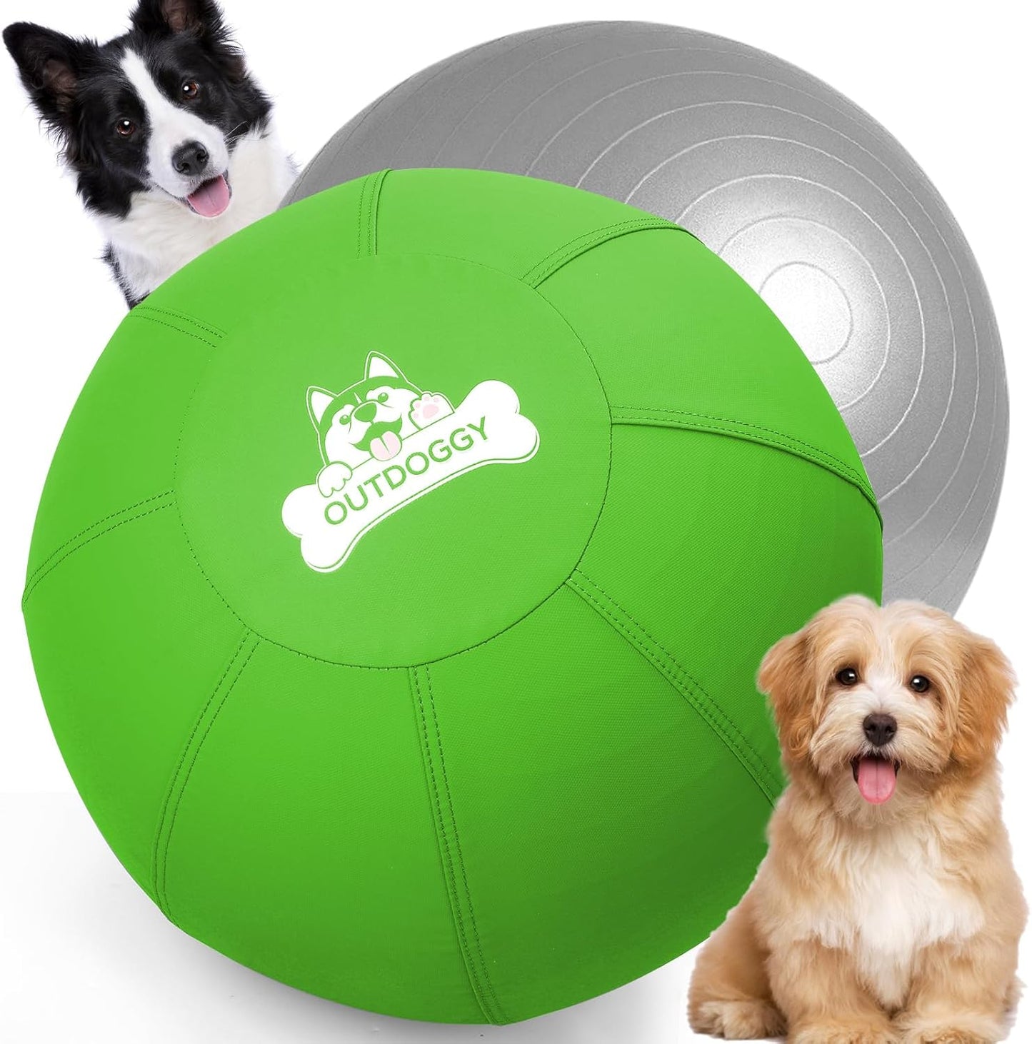 Herding Ball for Dogs 18 Inch - Dual-Layer Heavy Duty Herding Ball for Australian Shepherds, Border Collies & Corgis | Outdoor Herding Toy for Small/Medium Dogs - Backyard Training and Play - Green
