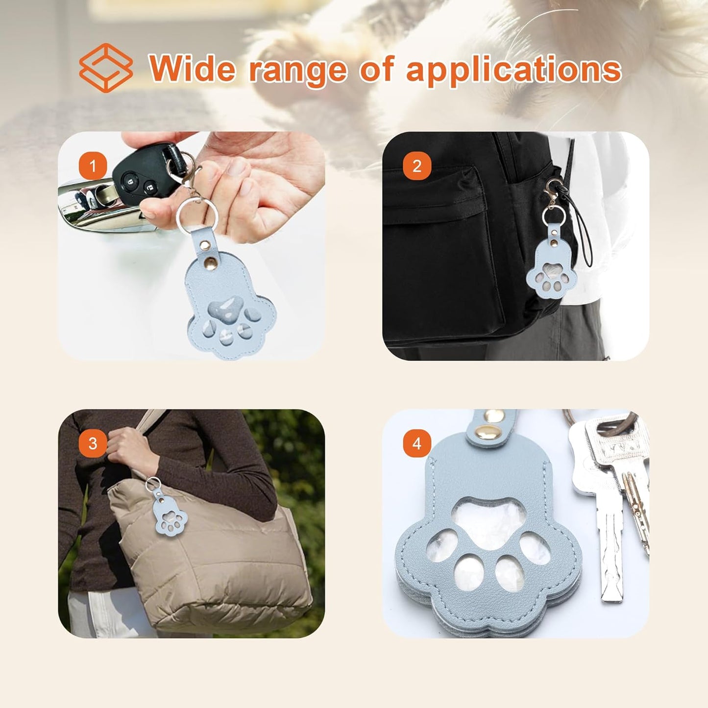 Pet Memorial Keychain Dog Paw Keepsake Photo Holder Heartfelt Memorial Gift for Loss of Dog and Cat Holds Fur and Pictures Keychain or Bag Charm for Bereaved Pet Owners (3Pack Blue)