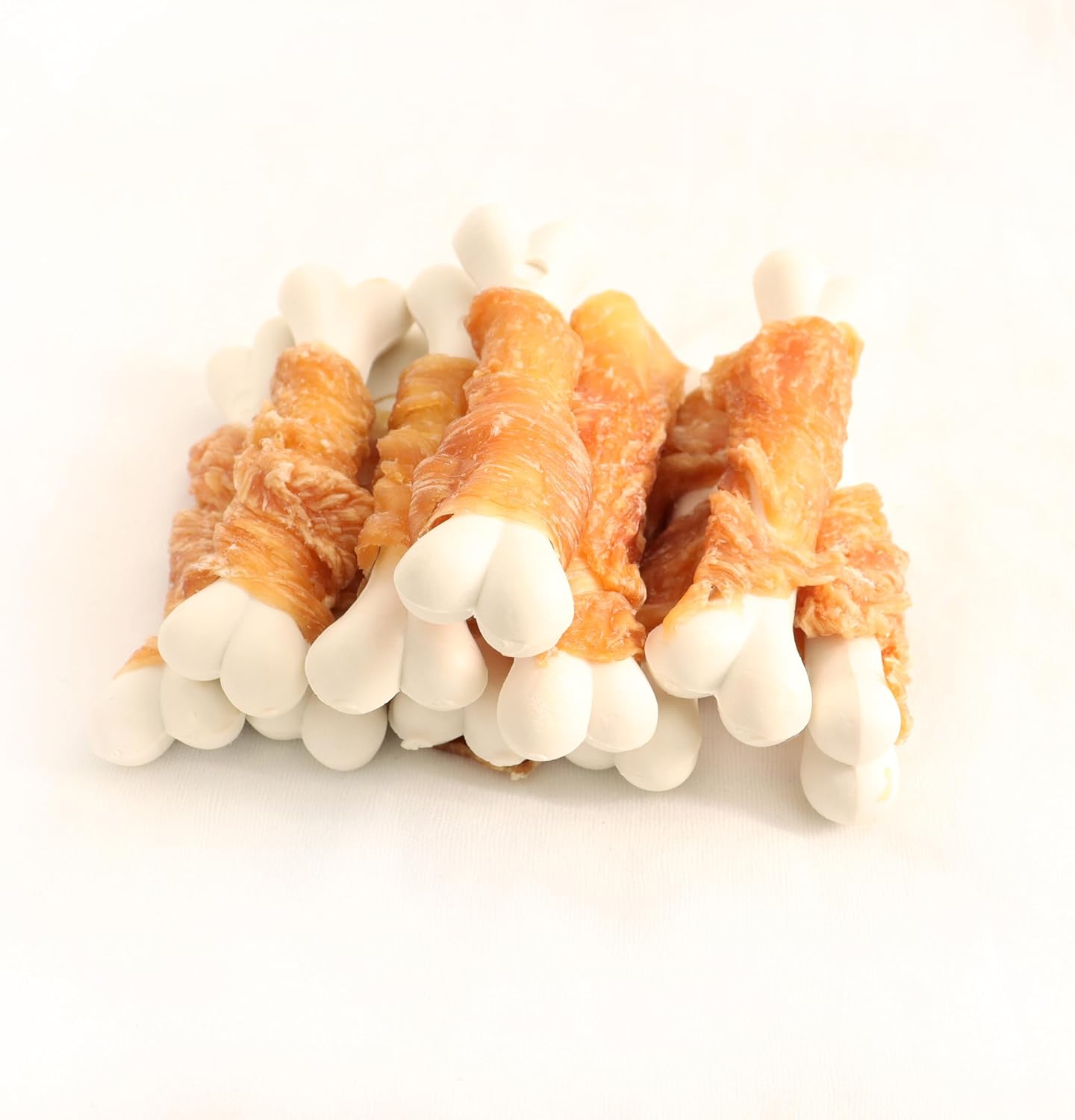 Dog Treats, 2.8 Inch Natural Chicken Wrapped Calcium Dog Bones, Suitable for Puppy and Small Dogs, Pack of 3.5oz.