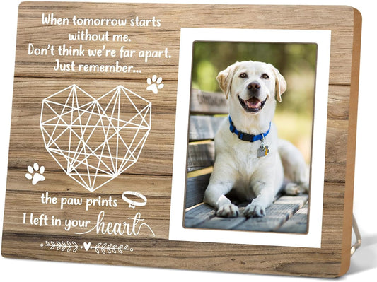 Pet Memorial Picture Frame, Pet Dog Photo Frame, Pet Cat Memorial Photo Frame, Photo Frame Gift for Dog Owners Sympathy for Loss of Pet,4 x 6In Photo12P040
