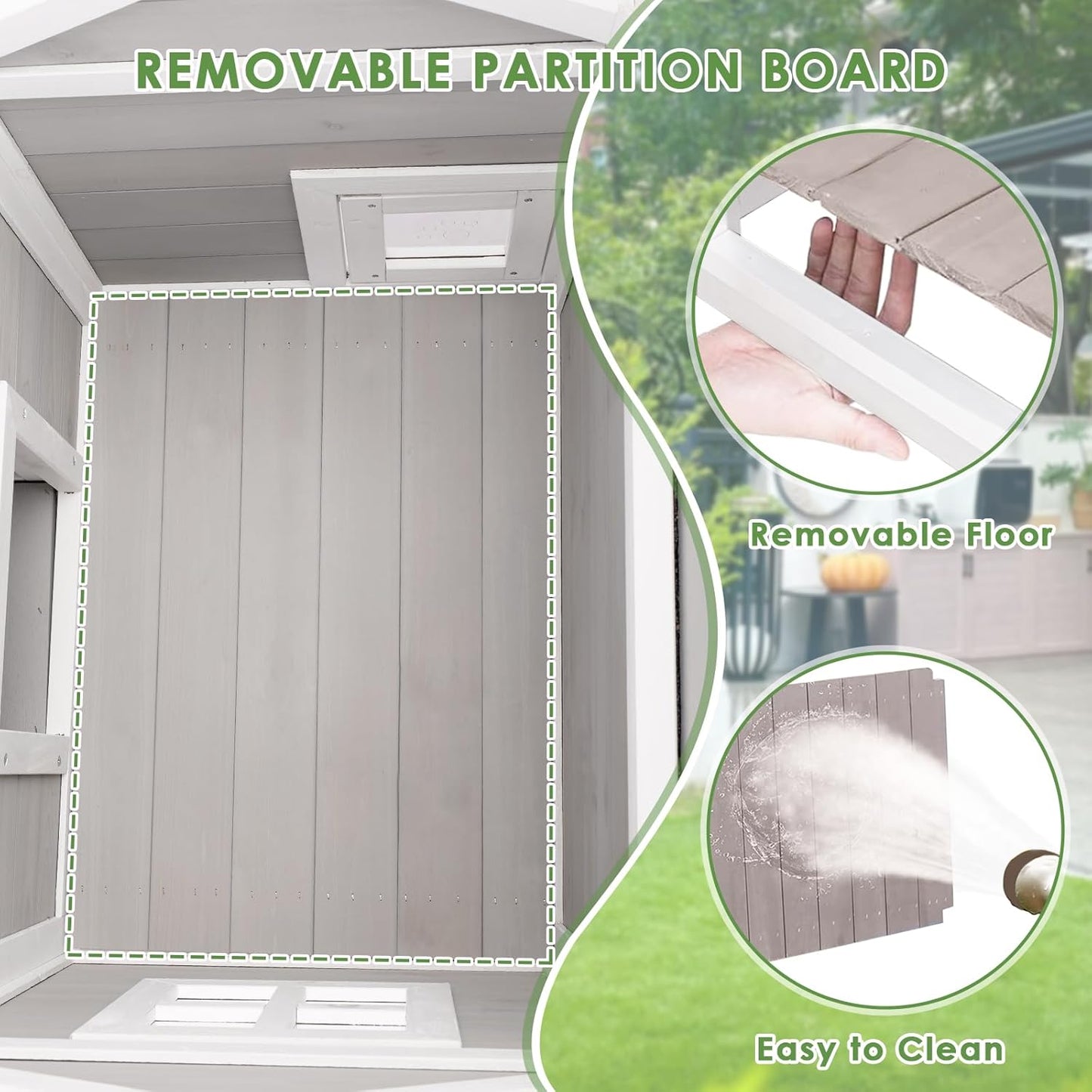 Cat House Outdoor Weatherproof Feral Shelter Indoor with Openable Asphalt Roof for Cats & Small Animals