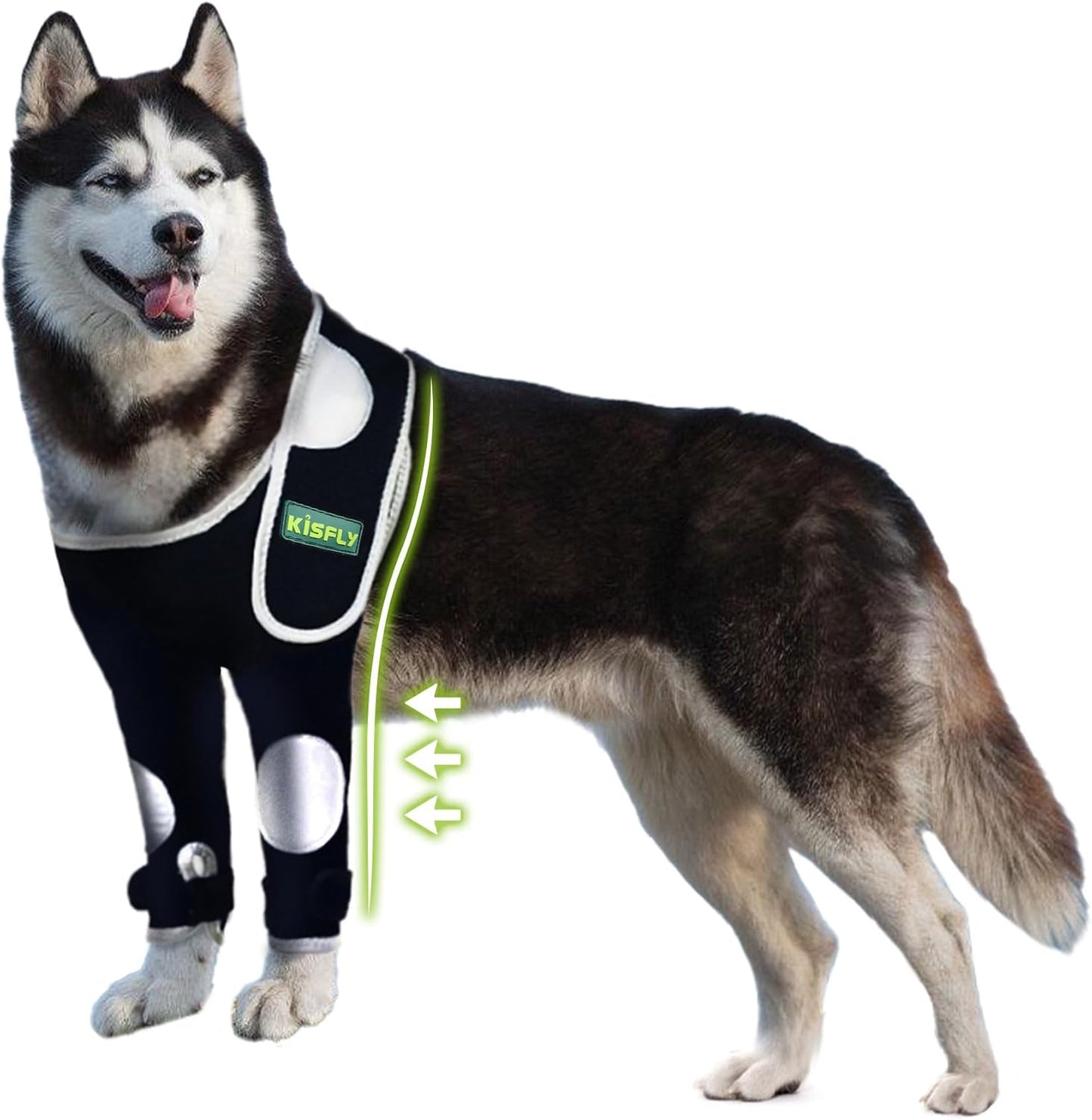 Dog Leg Brace Front Prevents Elbow Hygroma, Elbow Calluses, Pressure Sores, Elbow Injuries, Shoulder Dislocations and Licking Wounds, With Reflective Material Makes Night Activities Safer- Both Legs L