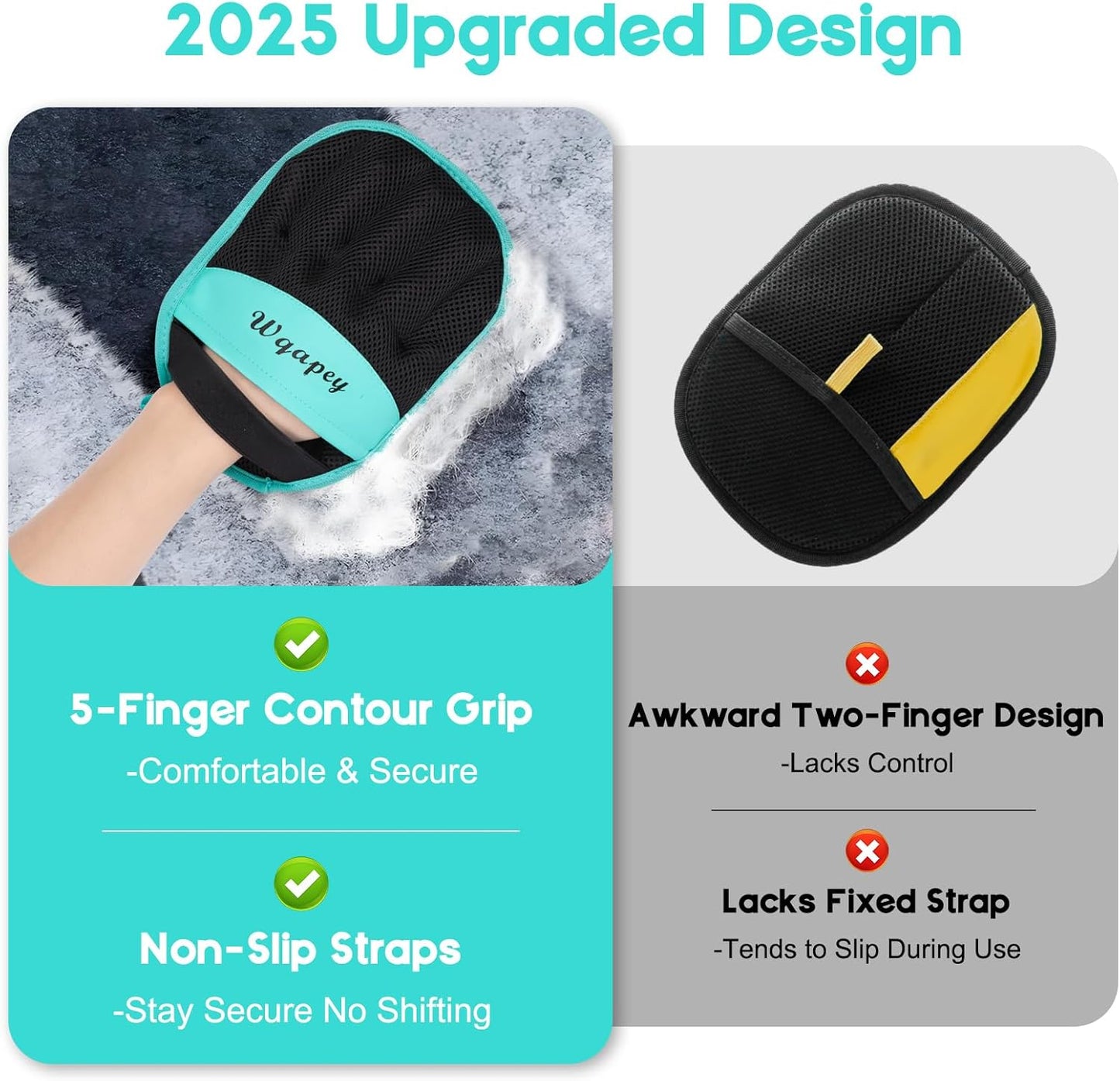 Pet Hair Remover, Electrostatic Pet Hair Removal Gloves, Reusable Cat & Dog Hair Remover for Couch, Furniture, Carpet, Curtain, Upgraded Animal Fur Removal Tool, Cat Grooming Gloves-1 PCS