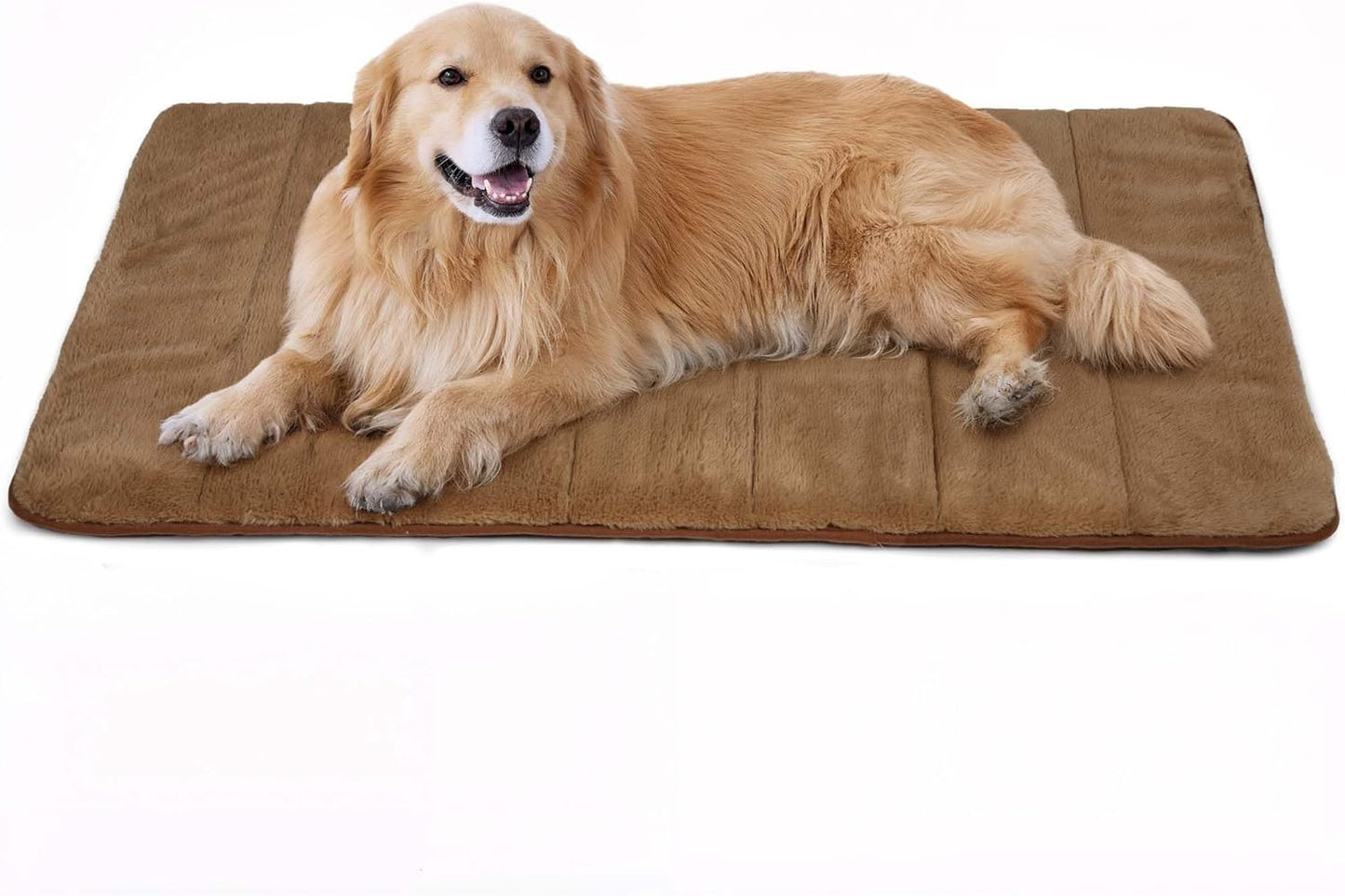 Dog Crate Pad for X Large Dogs - Orthopedic Dog Bed with Memory Foam, Washable Soft Warm Pet Mat with Non-Slip Bottom, Khaki