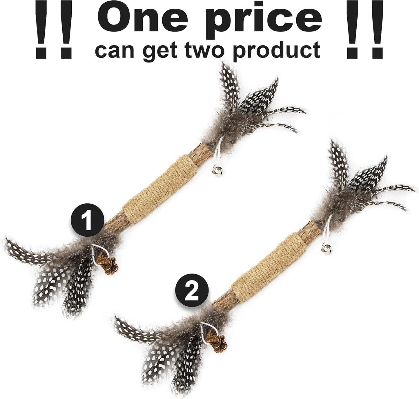 PAZ'S GIFT Catnip Toy Cat Toys Catnip Toy cat chew Toy cat Kicking silvervine Stick Teeth Cleaning Cute Kitten Teething Indoor Interactivecat Dental Care Matatabi (Feather 2pcs)