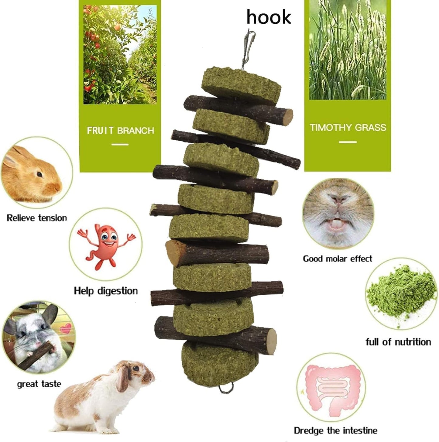 Hamiledyi Bunny Scratching Board Chew Toys, Wood Rabbit Toys for Indoor Bunnies Boredom Bunny Enrichment for Chinchilla Guinea Pigs Hedgehog