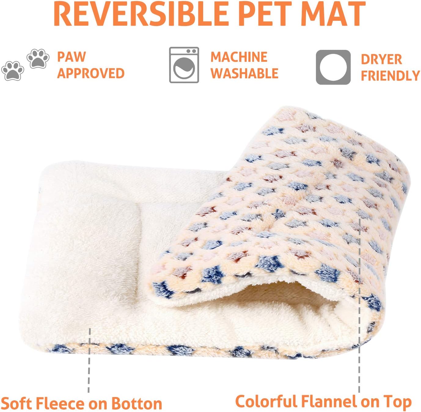 Mora Pets Dog Bed Crate Pad Ultra Soft Pet Bed with Cute Star Print Washable Crate Mat for Large Medium Small Dogs Reversible Fleece Dog Crate Kennel Mat Cat Bed Liner 41 x 29 inch Brown