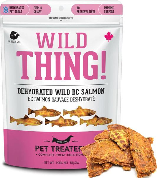 Dehydrated Wild Salmon Treats for Dogs & Cats (3 oz, Pack of 1) Single Ingredient to Maintain Nutrients Vitamins and Healthy Oils Made in Canada