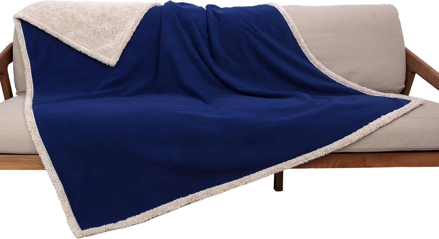 Kritter Planet Waterproof Pet Blanket for Bed, Reversible Sherpa Fleece Protector Couch Cover for Pets, Liquid Proof Furniture Protector for Medium Large Dogs