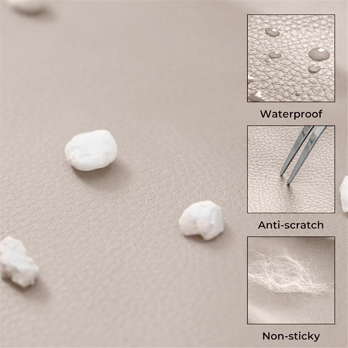 FUNNYFUZZY Dog Car Seat for Small Dogs, Waterproof Dog Car Bed with Storage Pocket, Safety Clip-On Dogs Leash, Detachable Portable Pet Carseat (Light Khaki, 37.4 * 16.5 * 17.7 inches)