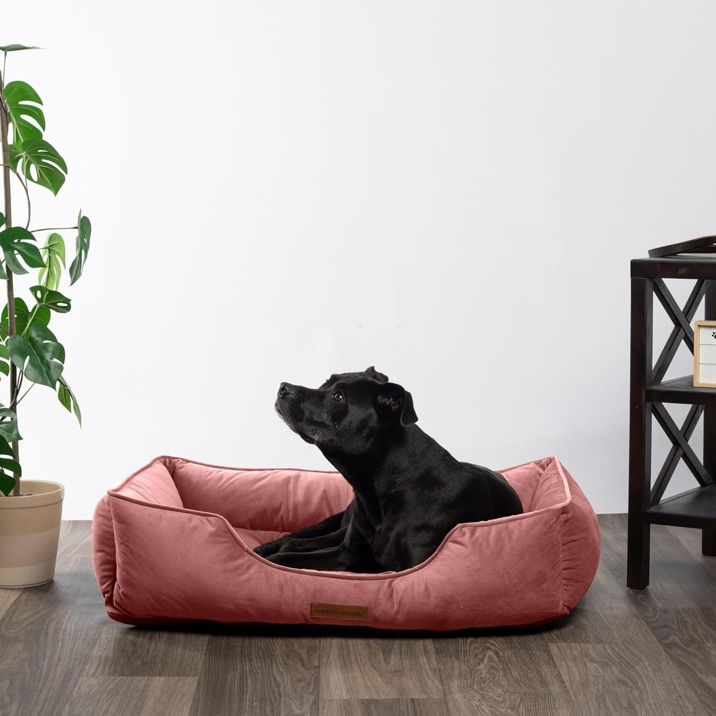 Modern Threads Luxury Dog Bed - Comfortable Tufted Velvet Cushion for Small to Large Dogs - Machine Washable - Durable & Cute Sleep Space for Pets - Pamper Your Pet with Cozy Beds - Rosewood