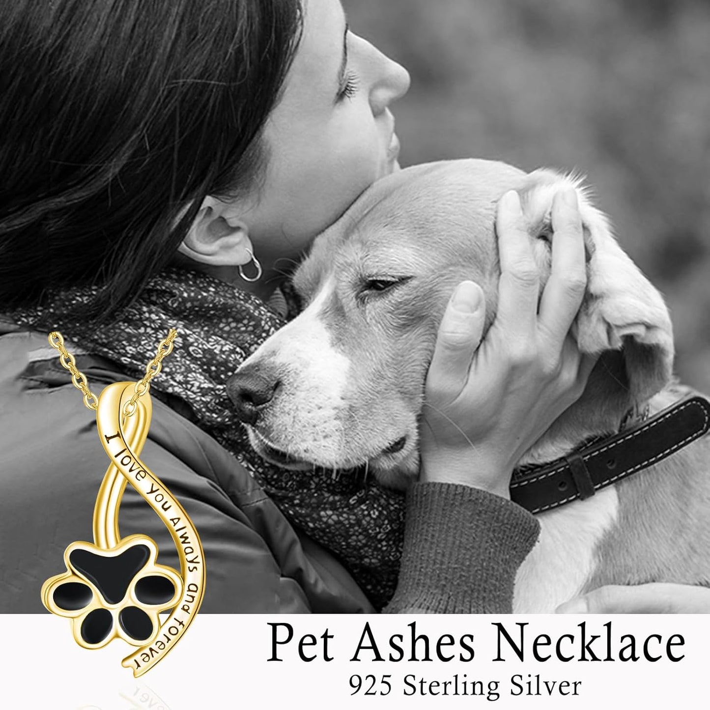 Dreamboat Urn Necklace for Dog Cat Ashes 925 Sterling Silver Pet Cremation Memorial Pendant Paw Print Ash Keepsake Jewelry for Women