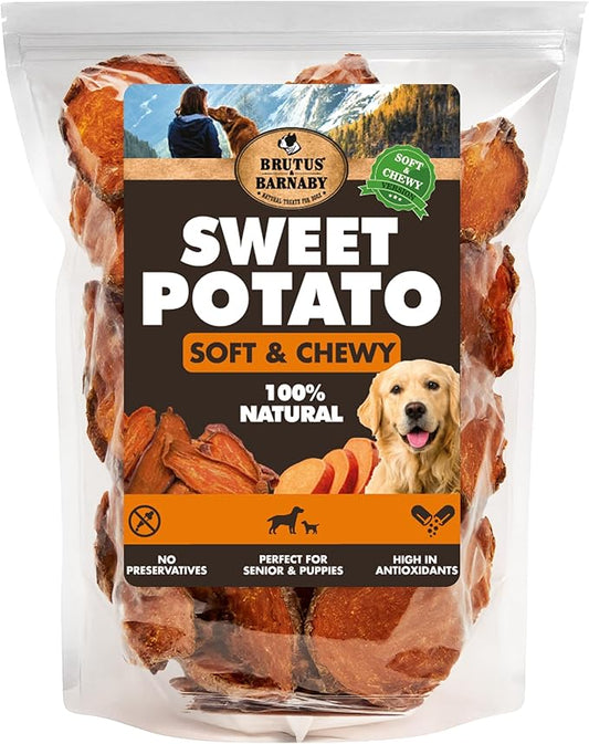 Sweet Potato Slices For Dogs - Soft & Chewy - Single Ingredient Dog Treats, Healthy 100% Natural Sweet Potato Dog Treats With No Added Preservatives - Softer & Great For Puppies Or Senior Dogs (2lb)