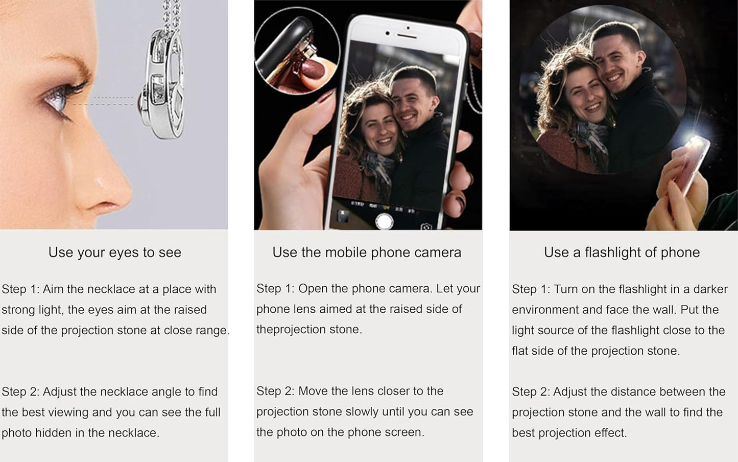 Personalized Photo Projection Bracelet 925 Sterling Silver Projection Bracelet with Picture Inside,I Love You 100 Languages Photo Round Pendant Bracelet Gifts for Women Wife Birthday Anniversary