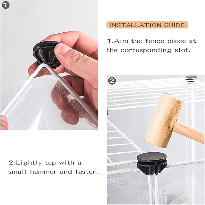 kathson Plastic Pet Playpen,Portable Bunny Fence,Small Animals DIY Metal Enclosure Pen Cage Yard Outdoor & Indoor for Small Rabbit Cat Guinea Pig Hedgehogs Rat(12 Panels/13.8 X 17.7 inches)