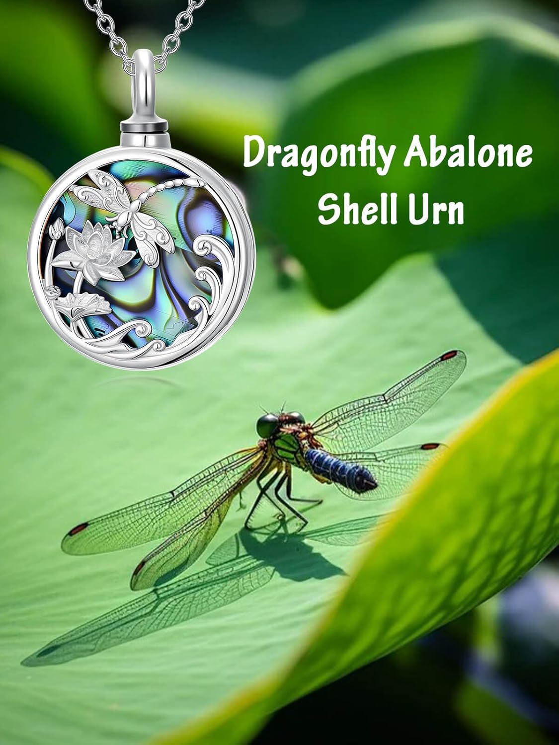 WINNICACA Urn Necklace for Ashes Sterling Silver Abalone Shell Cremation Jewelry for Ashes Jewelry Gifts for Nature Lovers Keepsake Memorial Jewelry for Women