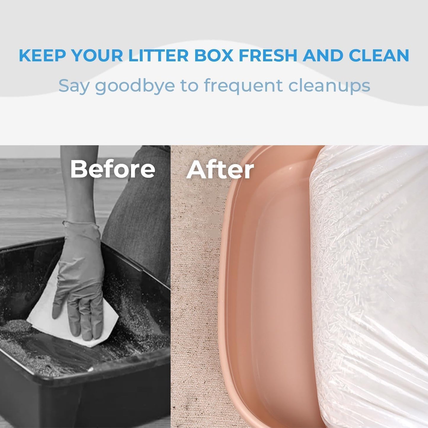 80 Pack Cat Litter Bags with Drawstring, Compatible with Litter-Robot 3/4 Heavy Duty Cat Litter Box Liners Waste Bags Replacement