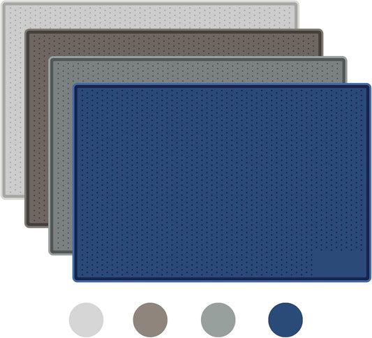 Mofason Pet Food Mat Waterproof Dog Mat 24”x16” Large – 0.5” inch Raised Edge, Pet Cat Silicone Feeding Placemat Water Bowl Tray for Floors, Nonslip Washable Dog Mat for Food and Water